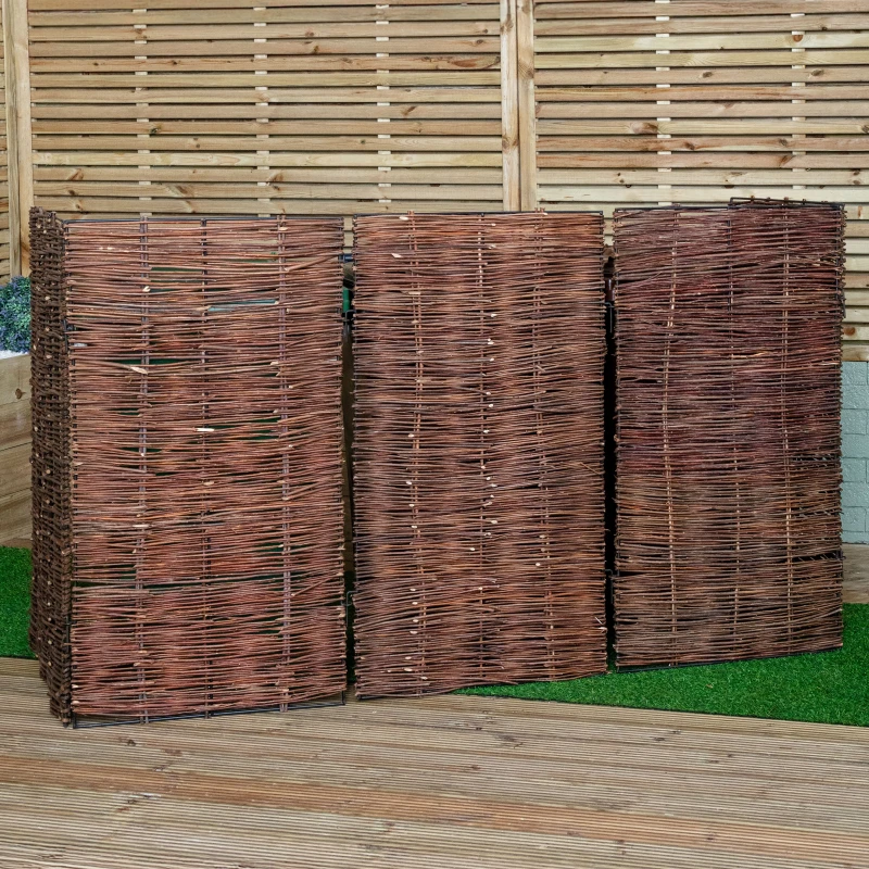 Image of 1.16m x 1.83m Triple Garden Patio Willow Wheelie Bin Screen Hideaway