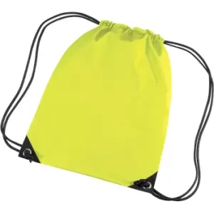 Image of Premium Gymsac Water Resistant Bag (11 Litres) (Pack Of 2) (One Size) (Fluoresent Yellow) - Bagbase