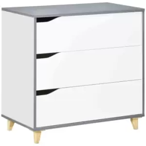 Image of HOMCOM Chest Of Drawers 3 Drawer Unit Storage Organiser For Bedroom White