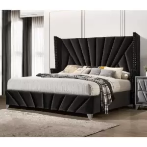 Image of The Premiere Bed Single Plush Velvet Black