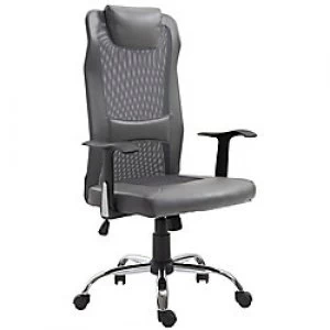 Image of Vinsetto Office Chair Grey Mesh, PU Leather, Metal 921-141V01GY