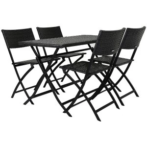 Image of Charles Bentley Amalfi 4-Seater Folding Rattan Dining Set