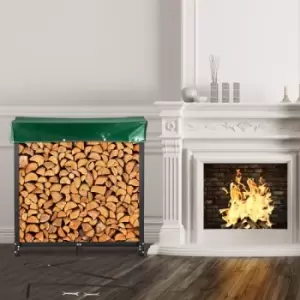 Image of VEVOR Firewood Log Rack, 6ft Firewood Rack Outdoor, Black Firewood Rack stand, Steel Outdoor Wood Rack, Firewood Log Holder with Load Capacity 1300lbs