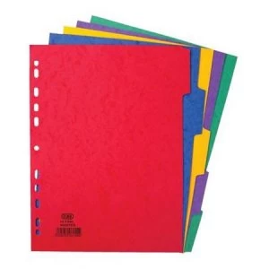 Image of Elba A4 Divider 5-Part Heavyweight 225gsm Pressboard-Card Assorted Single