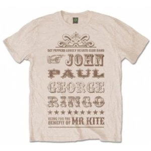 Image of The Beatles Mr Kite Mens Sand Tshirt: Small