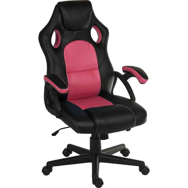 Image of Teknik Kyoto Contemporary Gaming Chair With Fixed Arms Pink - 6996