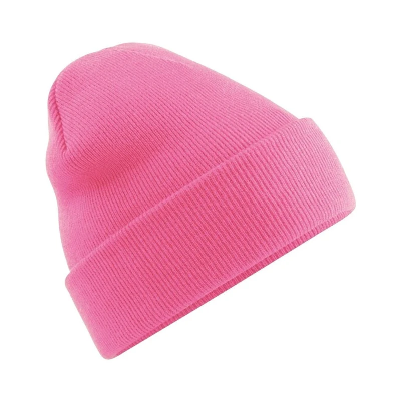 Image of Beechfield Beechfield Men Soft Feel Knitted Winter Hat in Pink Pink One Size Male 5057080745944