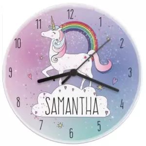 Image of Personalised Unicorn Wooden Clock