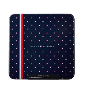 Image of Tommy Hilfiger Tommy Socks Four Pack Tin Box - Blue