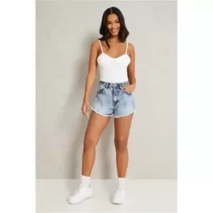 Image of I Saw It First Mid Wash Floaty Denim Short - Blue