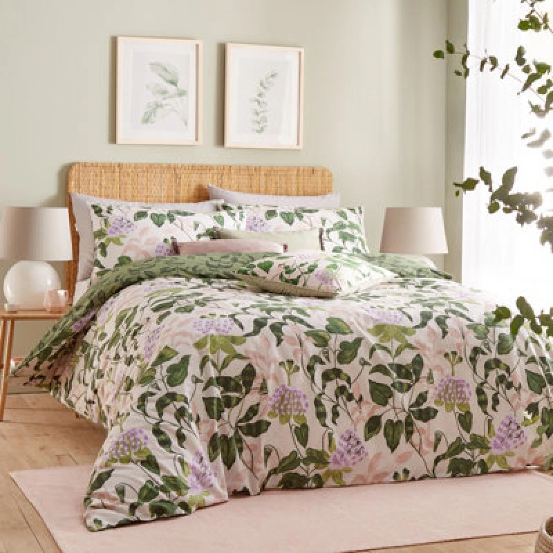 Image of Wylder Passiflora Botanical Duvet Set - Green Green Superking