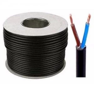 Image of Zexum 1.5mm 2 Core Black Cable Flexible 3182Y - 100 Meter