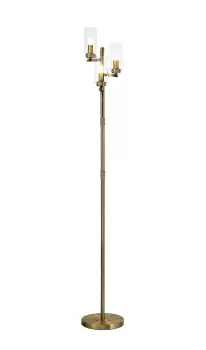 Image of Floor Lamp, 3 x E14, Antique Brass