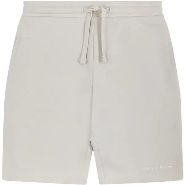 Image of Lyle and Scott Lyle Scrpt Emb Short Jn42 Jersey Shorts 8-9Y Grey 47209502175