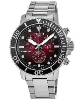 Image of Tissot Seastar 1000 Chronograph Red Gradient Dial Steel Mens Watch T120.417.11.421.00 T120.417.11.421.00