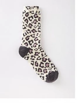 Image of Ugg Leslie Graphic Crew Sock - Leopard