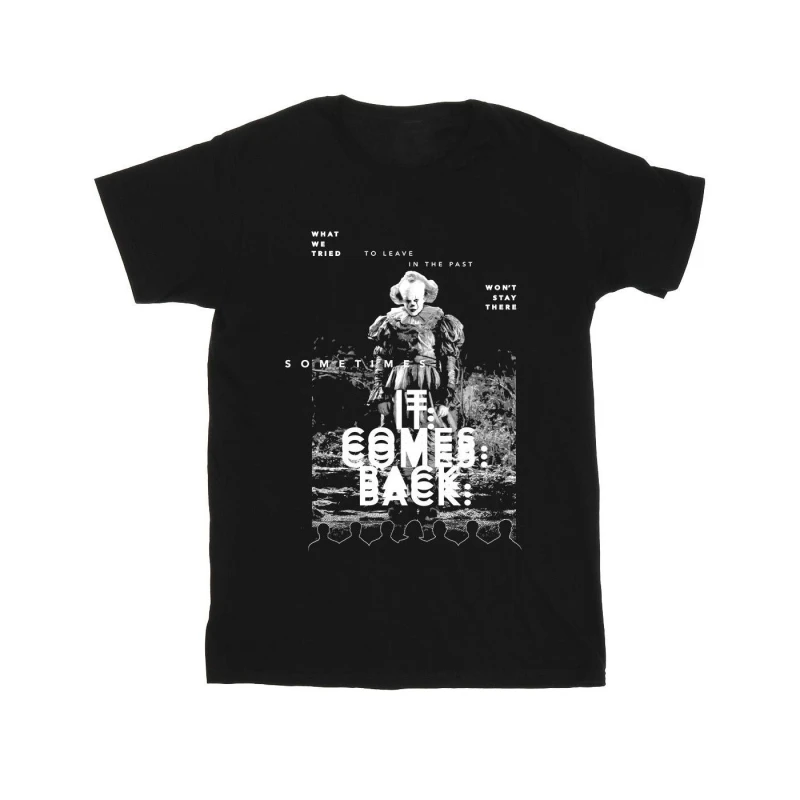 Image of IT IT Men Pennywise Blurred Poster Cotton T-Shirt in Black Size: Small Black S Male 5063376727303