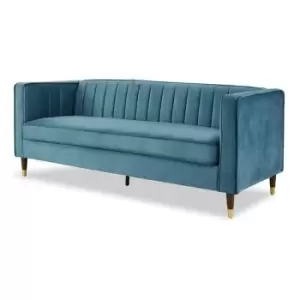 Image of Thomas V2 Blue Velvet 3 Seater Sofa