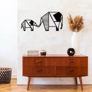 Image of Elephant 3 Black Decorative Metal Wall Accessory