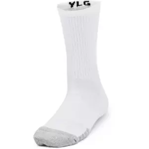 Image of Under Armour Armour Heatgear Crew Socks 3 pack Junior - White