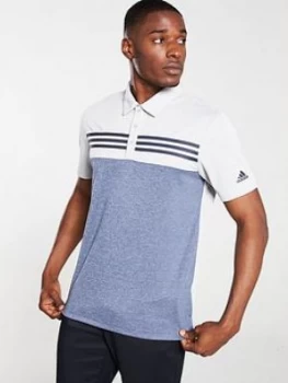 Image of Adidas Golf Heather Block Polo - Grey