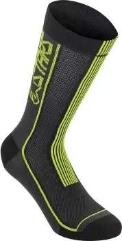 Image of Alpinestars Summer 22 Socks, black-yellow Size M black-yellow, Size M