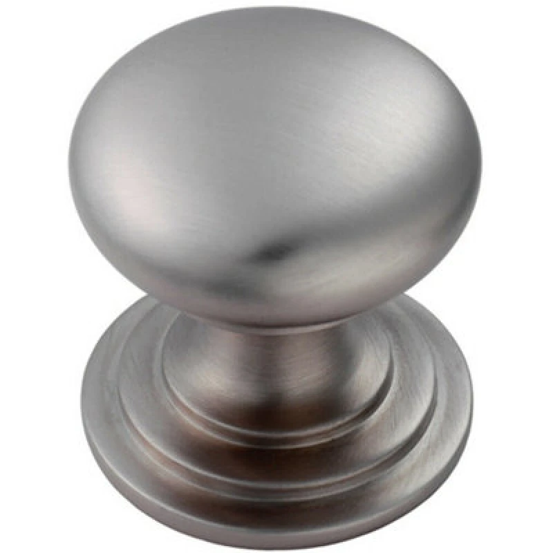 Image of Loops Victorian Round Cupboard Door Knob 25mm Dia Stainless Steel Cabinet Handle Metallics unisex