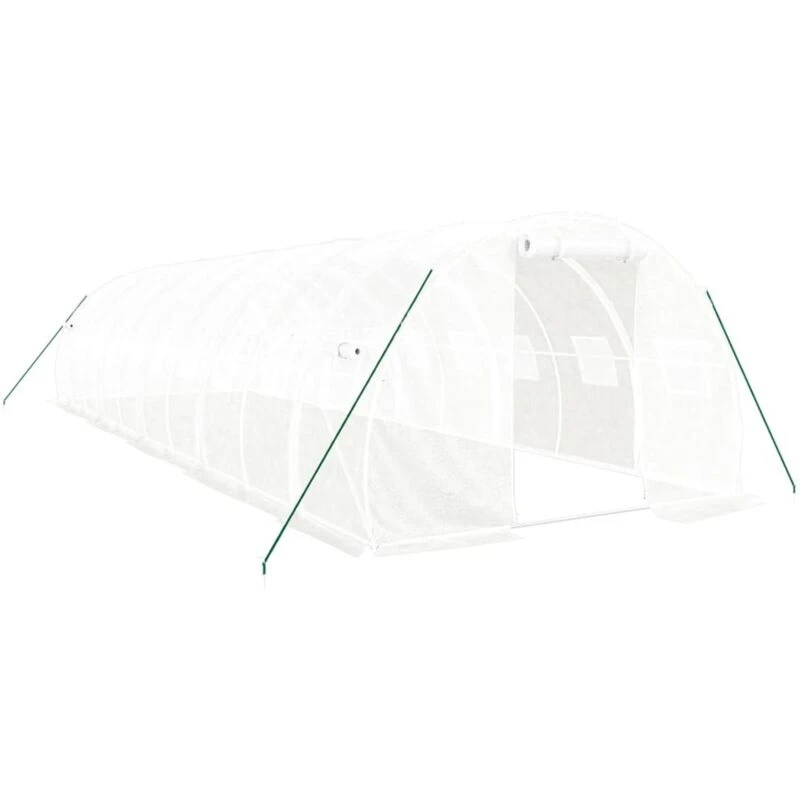 Image of vidaXL Greenhouse with Steel Frame White 30 m 10x3x2 m, White 3188053
