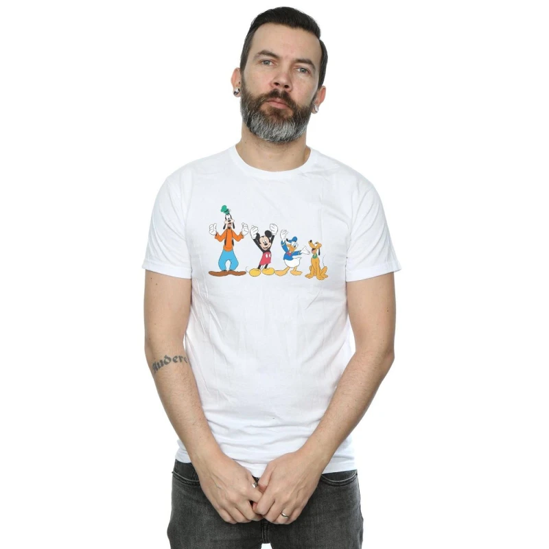 Image of Disney Men Mickey Mouse Friends T-Shirt in White Size: Small White S Male 5059114488001