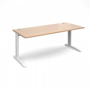 Image of TR10 Straight Desk 1800mm x 800mm - White Frame Beech Top