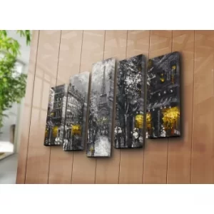 Image of 5PATK-90 Multicolor Decorative Canvas Painting (5 Pieces)