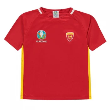 Image of UEFA Euro 2020 Spain Polyester T Shirt Junior - Red