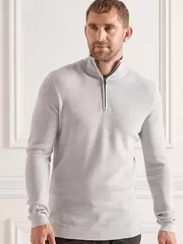 Image of Superdry Studios Merino Henley, Grey Marl Size XL Men