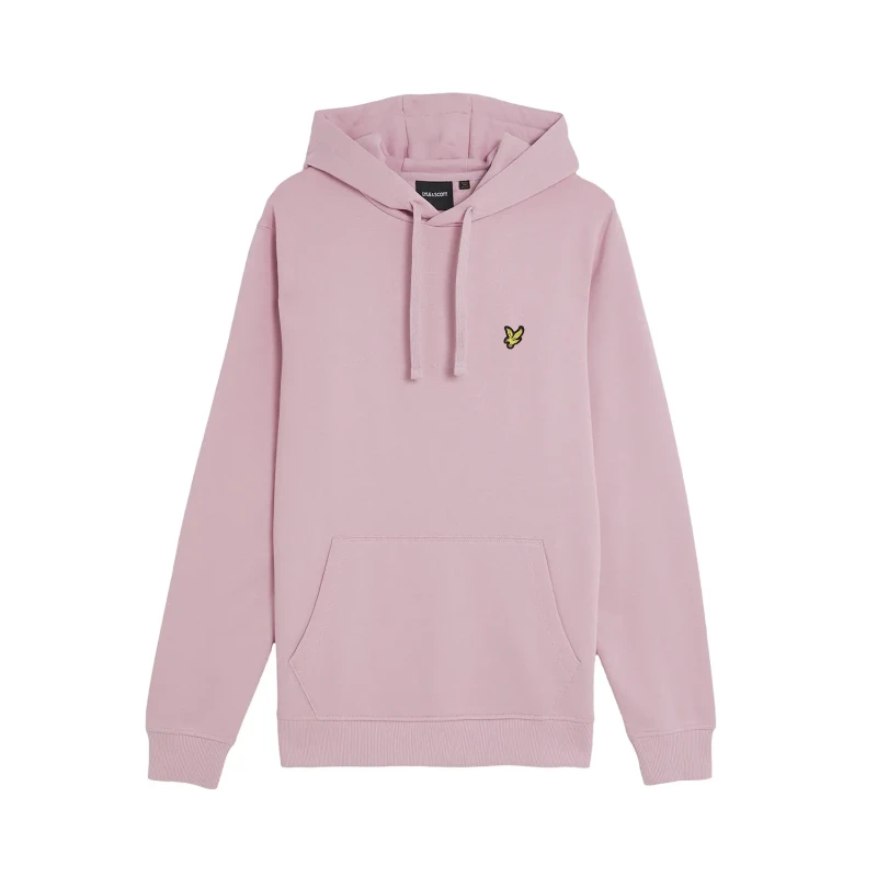 Image of Lyle & Scott Mens Loopback Cotton Hoodie in Pink Light