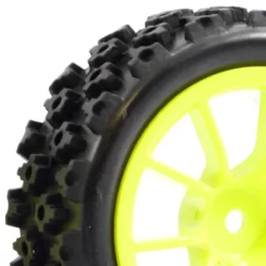 Image of Fastrax 1/10 Street/Rally Tyre 10Sp Neon Yellow Wheel