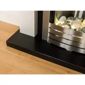 Image of Adam White and Chrome Freestanding Electric Fireplace Suite - Solus