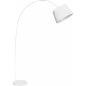 Image of White Metal Arched Floor Lamp - Premier Housewares