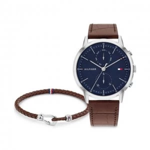 Image of Tommy Hilfiger Blue And Brown 'Gift Set' Fashion Watch - 2770095 - multicoloured