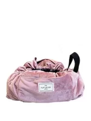 Image of The Flat Lay Co. The Flat Lay Co. Pink Velvet Open Flat Makeup Bag, Pink, Women