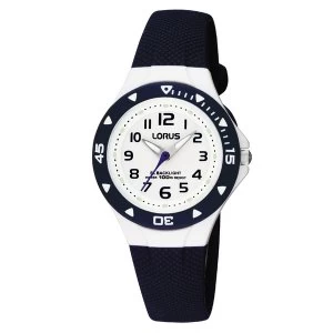 Image of Lorus RRX43CX9 Childrens Watch with textured Blue Polyurethane Strap