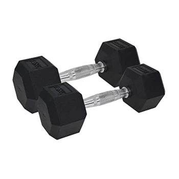Image of Urban Fitness PRO Hex Dumbbell - Rubber Coated (Pair) Black 2 x 7.5kg