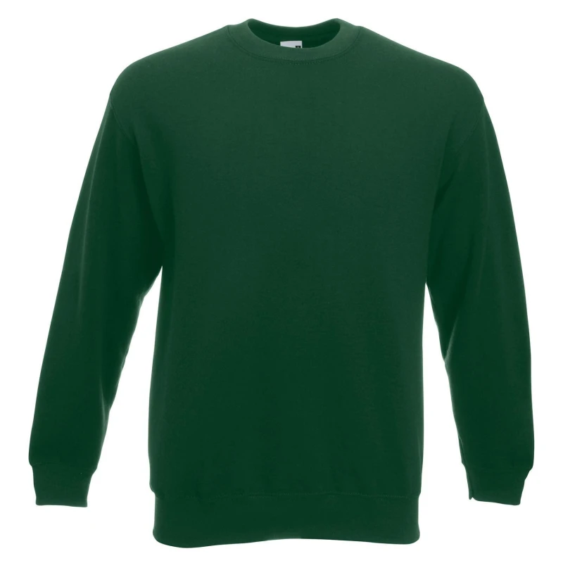 Image of Fruit Of The Loom Fruit of the Loom Men Classic 80 20 Set-in Sweatshirt in Bottle Green Size: Small Bottle Green S Male 5063470951383