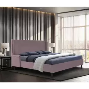 Image of Envisage Trade - Shanaya Upholstered Beds - Plush Velvet, King Size Frame, Pink - Pink