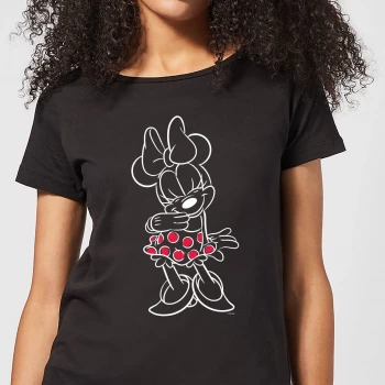 Image of Disney Mini Mouse Line Art Womens T-Shirt - Black - 5XL