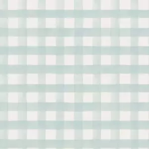 Image of Holden Decor Watercolour Gingham Soft Teal Wallpaper