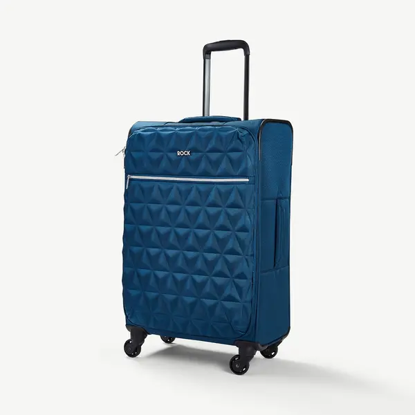 Image of Rock Luggage Jewel UYG8X Medium Soft Shell Blue Suitcase