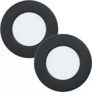 Image of 2 PACK Wall / Ceiling Flush Downlight Black Round Spotlight 2.7W Built in LED
