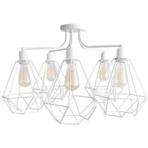 Image of Helam Karo Multi Arm Semi Flush Ceiling Light White 75cm