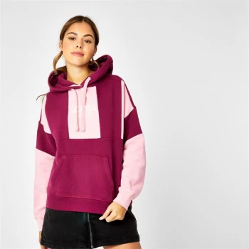 Image of Jack Wills Colour Block Panel Hoodie - Pink