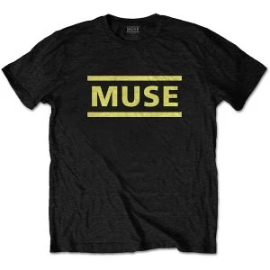 Image of Muse - Yellow Logo Unisex Medium T-Shirt - Black